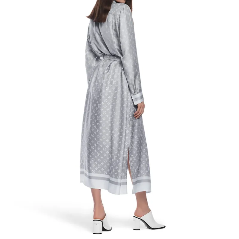LOUIS VUITTON Monogram Foulard Shirt Dress-3
