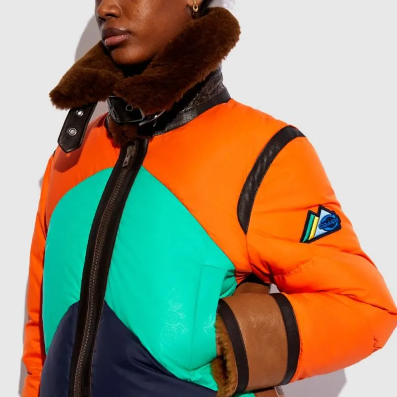 COACH Down Jackets Women's Orange-3
