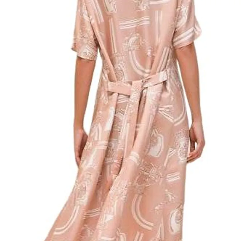 HERMES Short-Sleeved Dresses Women's Pink-4