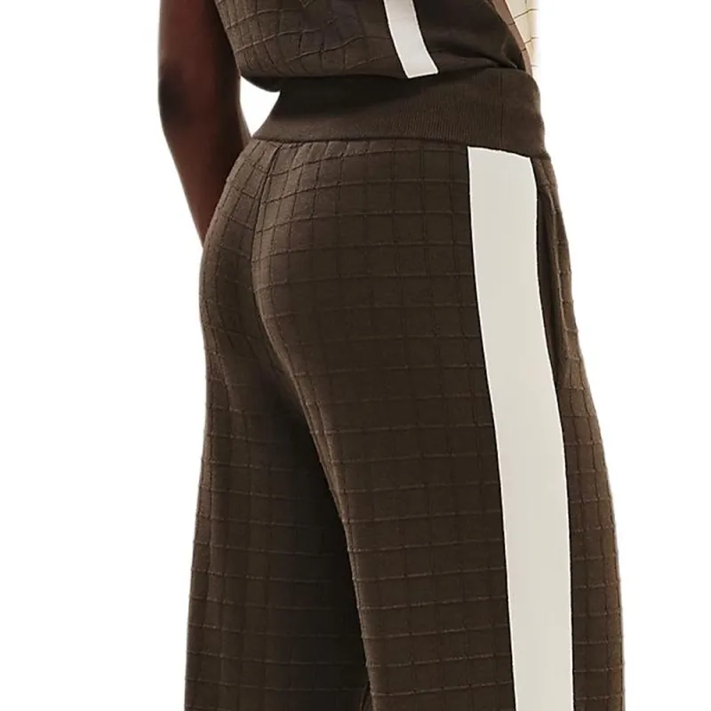 HERMES Knitted Sports Pants Women's Charcoal Brown-3