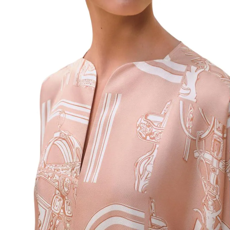 HERMES Short-Sleeved Dresses Women's Pink-3
