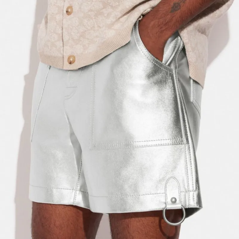 COACH Casual Shorts Men's Silver White-3