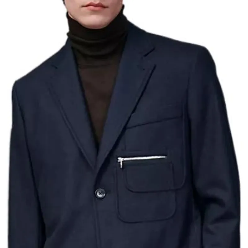HERMES Jackets Men Marine Blue-3
