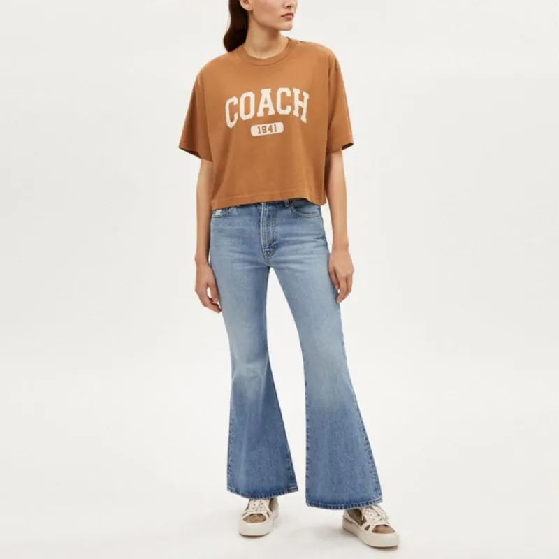 COACH SS24 T Shirt Women's Light Brown-1