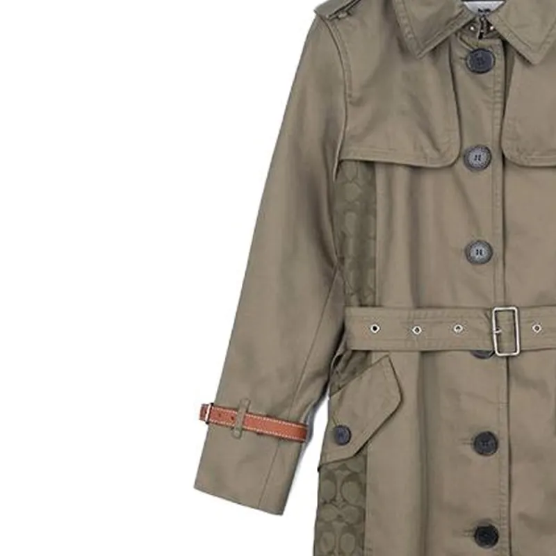COACH Trench Coats Women's Laurel Green-3