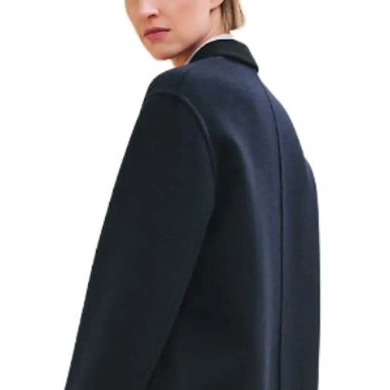 HERMES FW24 Coat Women's Black Blue-4