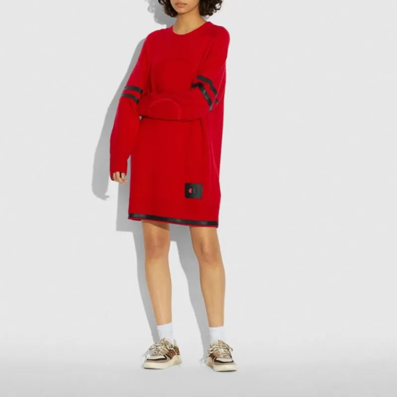 COACH x Champion SS21 Cashmere Sweater Women's Red-1