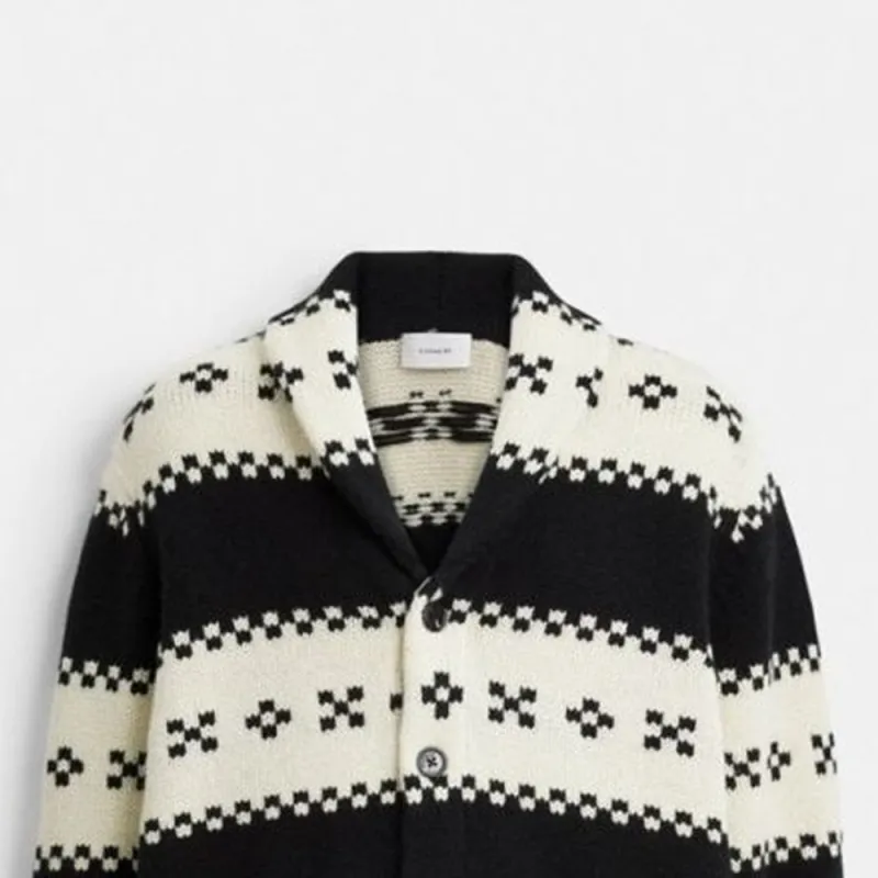 COACH FW24 Sweater Men's Black White-4