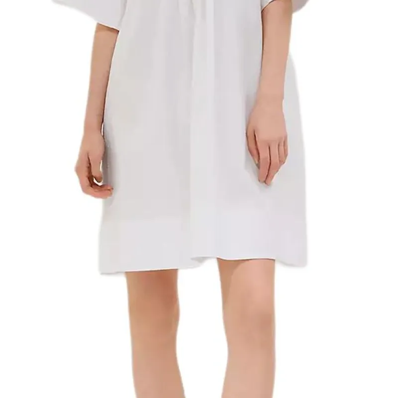 HERMES Short Sleeved Dress Women's White-3