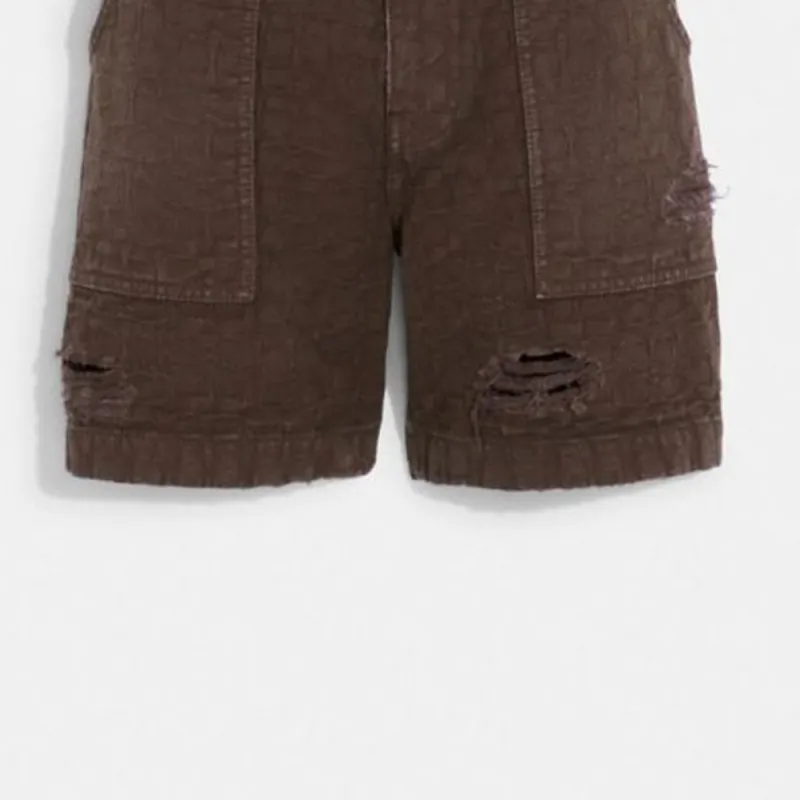 COACH Denim Shorts Men Brown-4