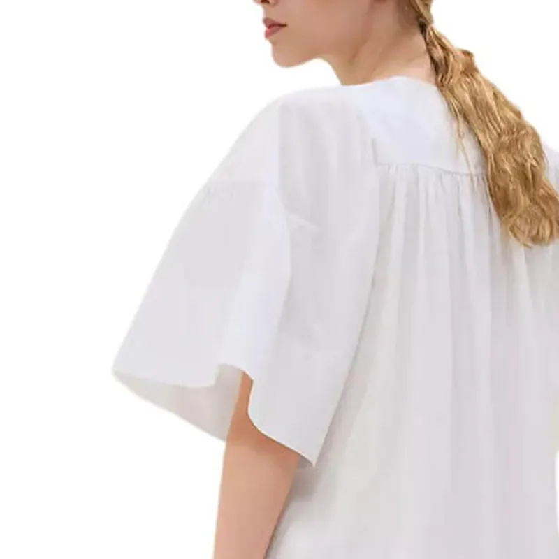 HERMES Short Sleeved Dress Women's White-4