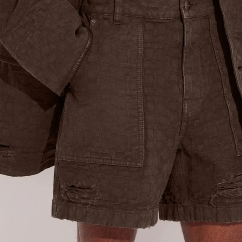 COACH Denim Shorts Men Brown-3