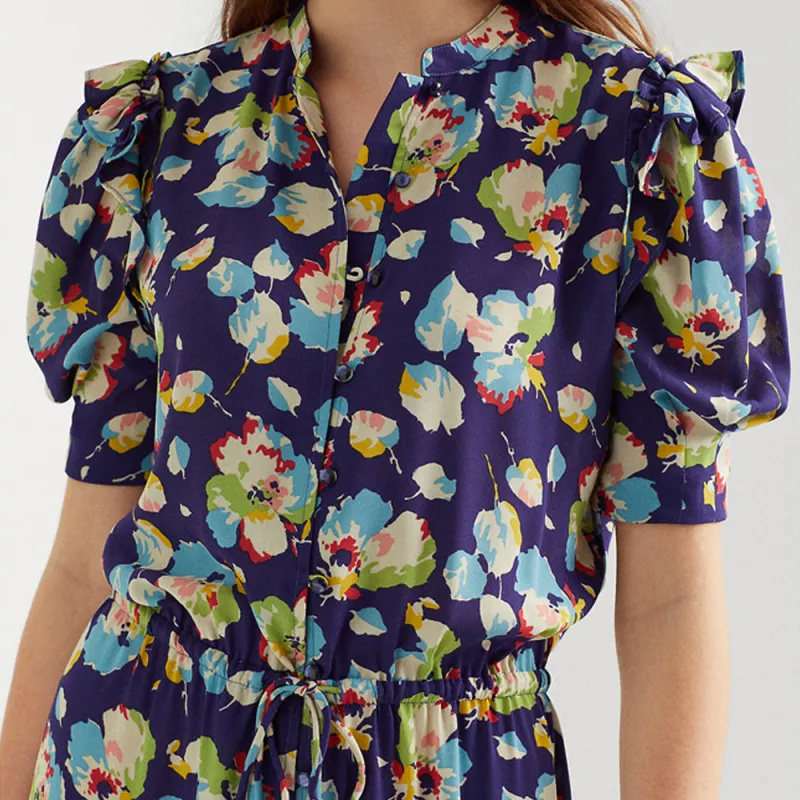 Polo Ralph Lauren Short Sleeved Dresses Women's Blue-4