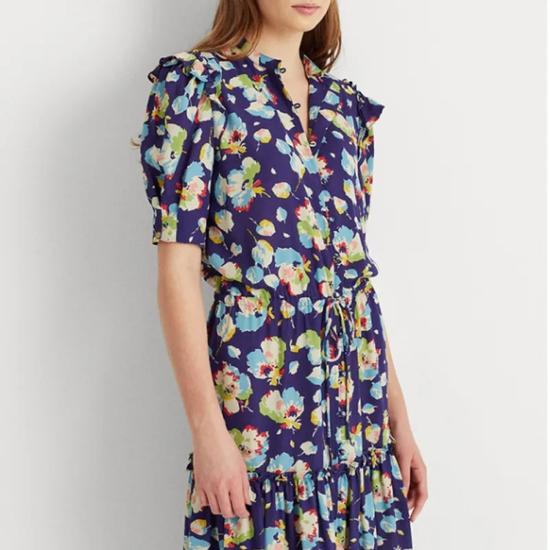 Polo Ralph Lauren Short Sleeved Dresses Women's Blue-3