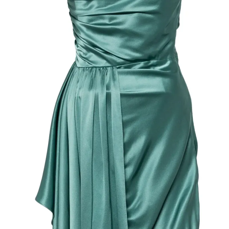 Michelle Mason Draped Strapless Silk Mini Dress-3