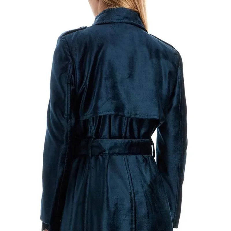 TOM FORD Double Breasted Velvet Trench Coat-4