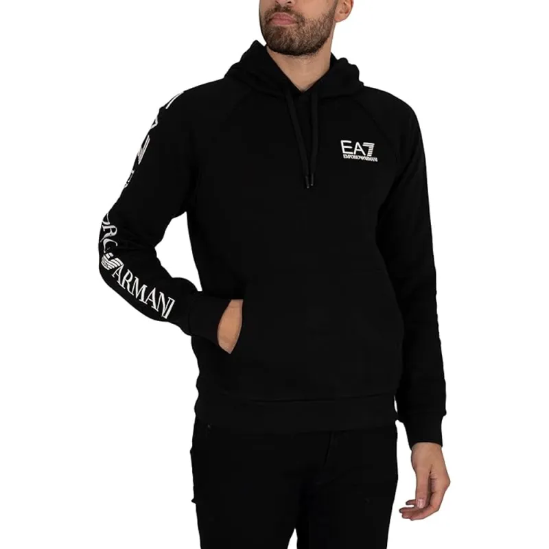 EMPORIO ARMANI Logo-Printed Drawstring Hoodie-1