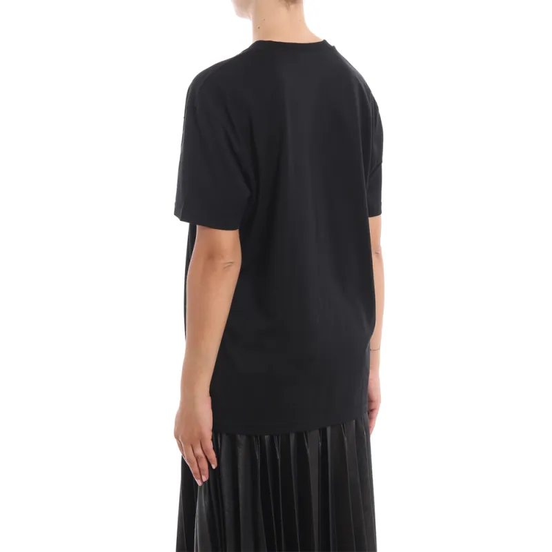 Givenchy Vintage Effect Metallic Logo T shirt Black-3