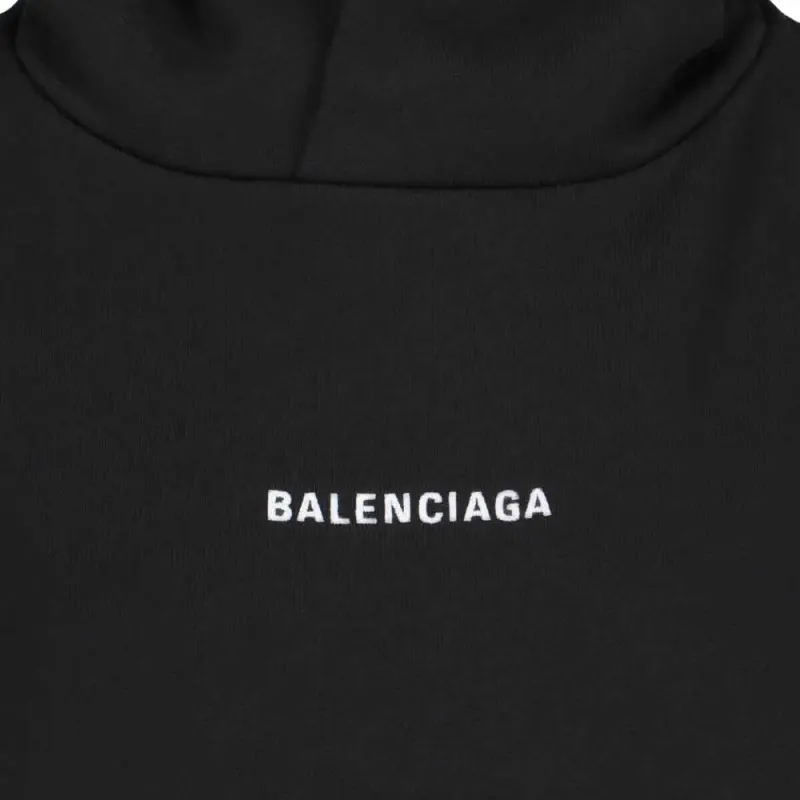 Balenciaga Cropped Hoodie 'Black/White'-6