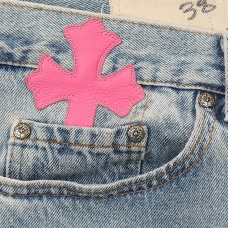 Chrome Hearts Jeans Men Blue-3