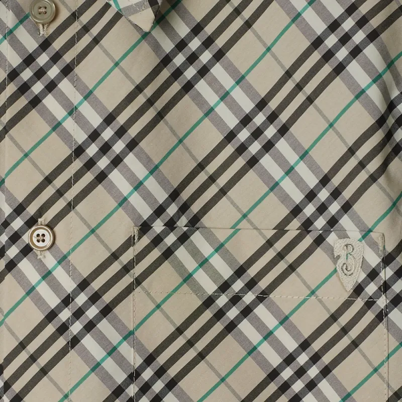 Burberry Short Sleeved Checked Cropped Shirt-4