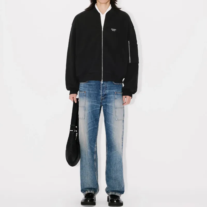 KENZO Logo Embroidered Zip Up Jacket-4