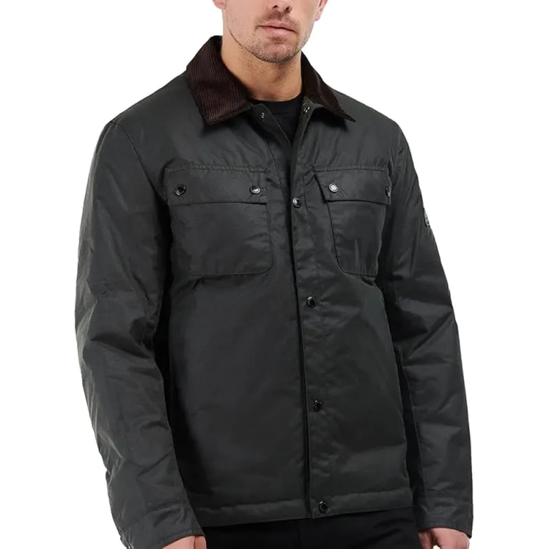 BARBOUR Tourer Logo Patch Waxed Jacket-2
