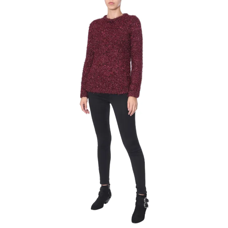 SAINT LAURENT FW22 Cashmere Sweater Women's Fuchsia-3