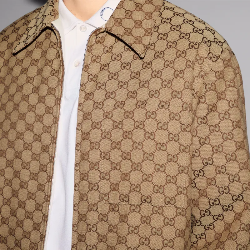 GUCCI Monogrammed Collared Zip Up Jacket-5