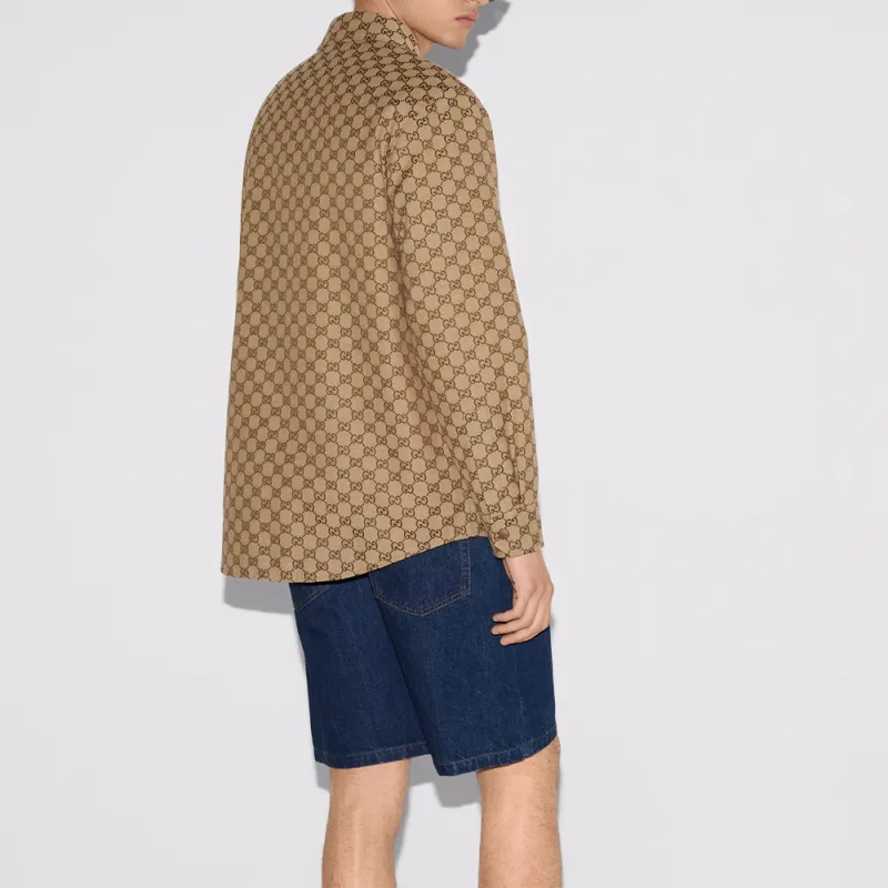 GUCCI Monogrammed Collared Zip Up Jacket-3