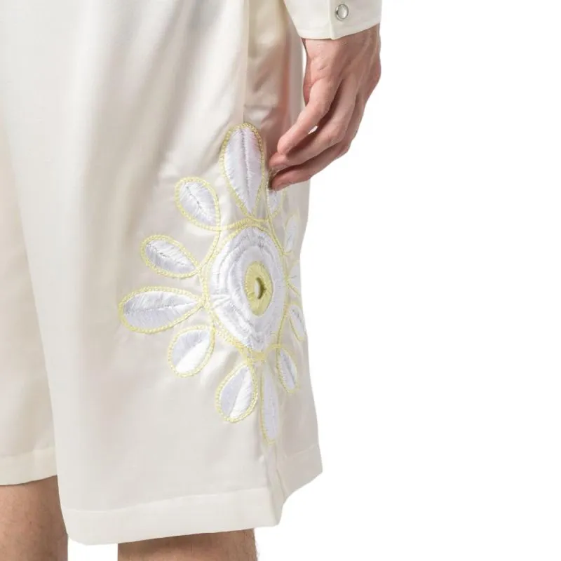 BLUEMARBLE Embroidered Knee Length Satin Shorts-4