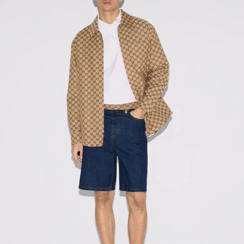 GUCCI Monogrammed Collared Zip Up Jacket-2