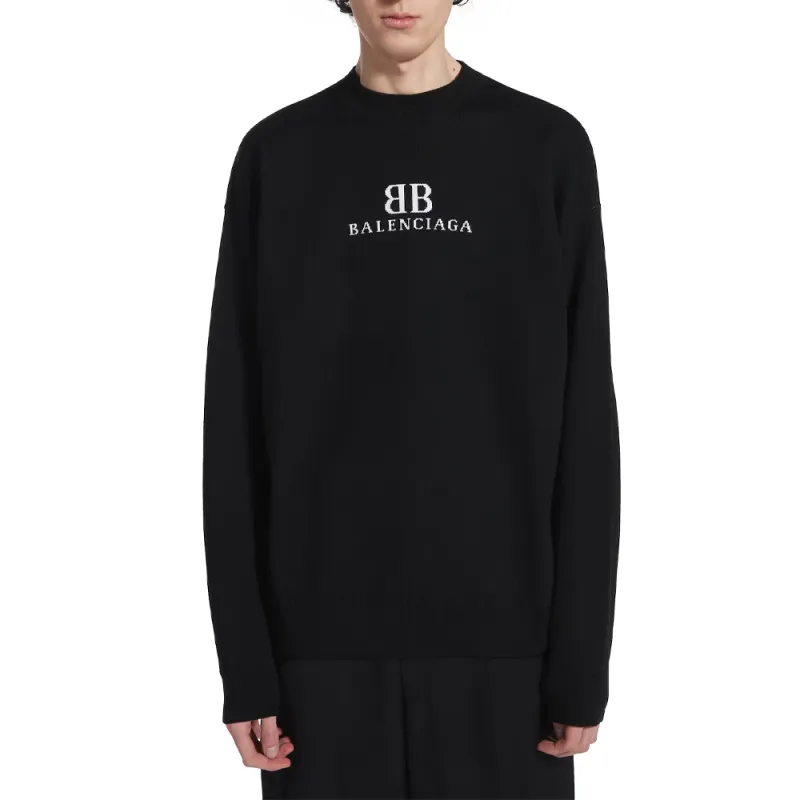 Balenciaga Logo Intarsia Knit Jumper-2