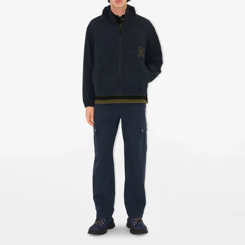 Burberry Logo Detailed Hooded Zipped Jacket-1