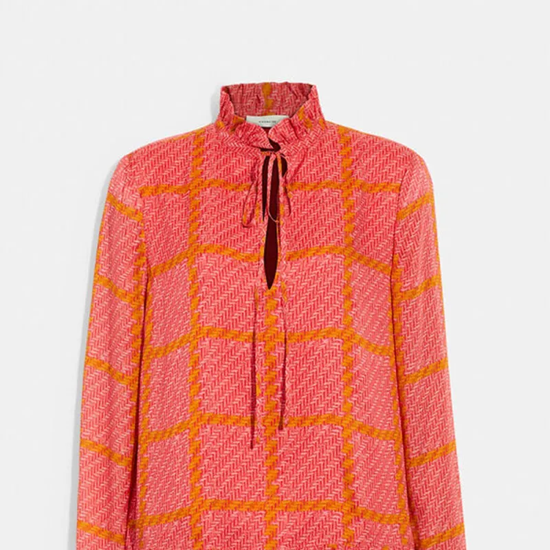COACH Long Sleeved Dresses Women's Orange-4