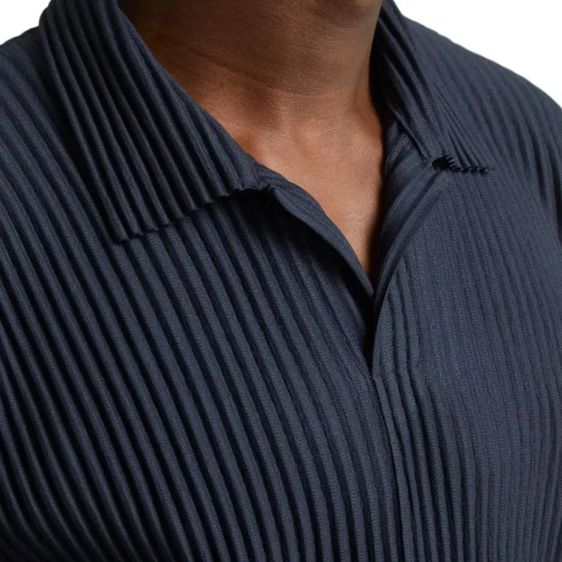 Homme Plissé Issey Miyake Pleated Short Sleeved Polo Shirt-4