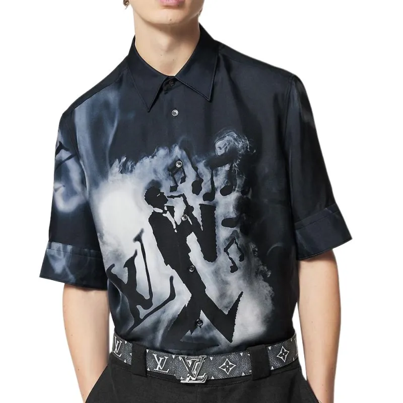LOUIS VUITTON Shirts Men Dark Blue-2