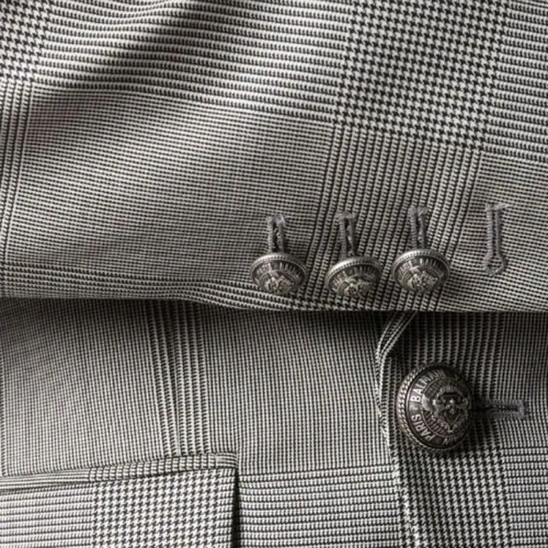 BALMAIN Business Suits Men Gray-4