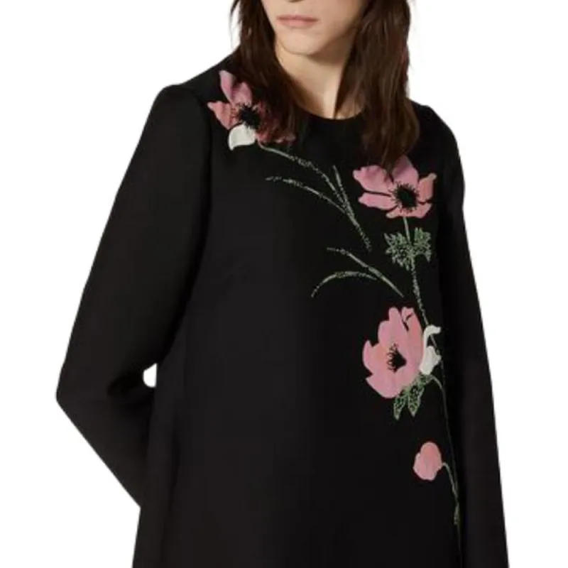 Valentino Long Sleeved Dresses Women's Black-3