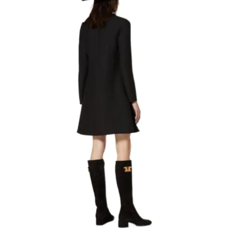 Valentino Long Sleeved Dresses Women's Black-2