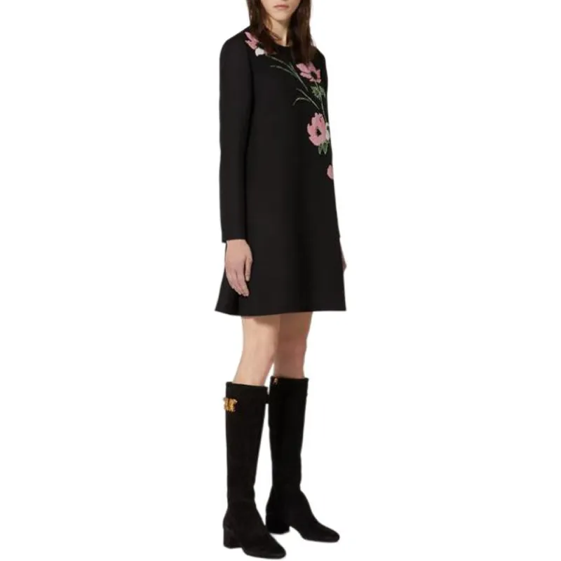 Valentino Long Sleeved Dresses Women's Black-1