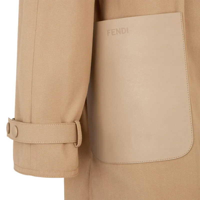 FENDI Trench Coat Women's Beige-4