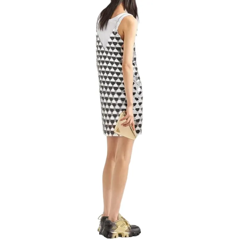 PRADA Sleeveless Dress Women's Silver-2