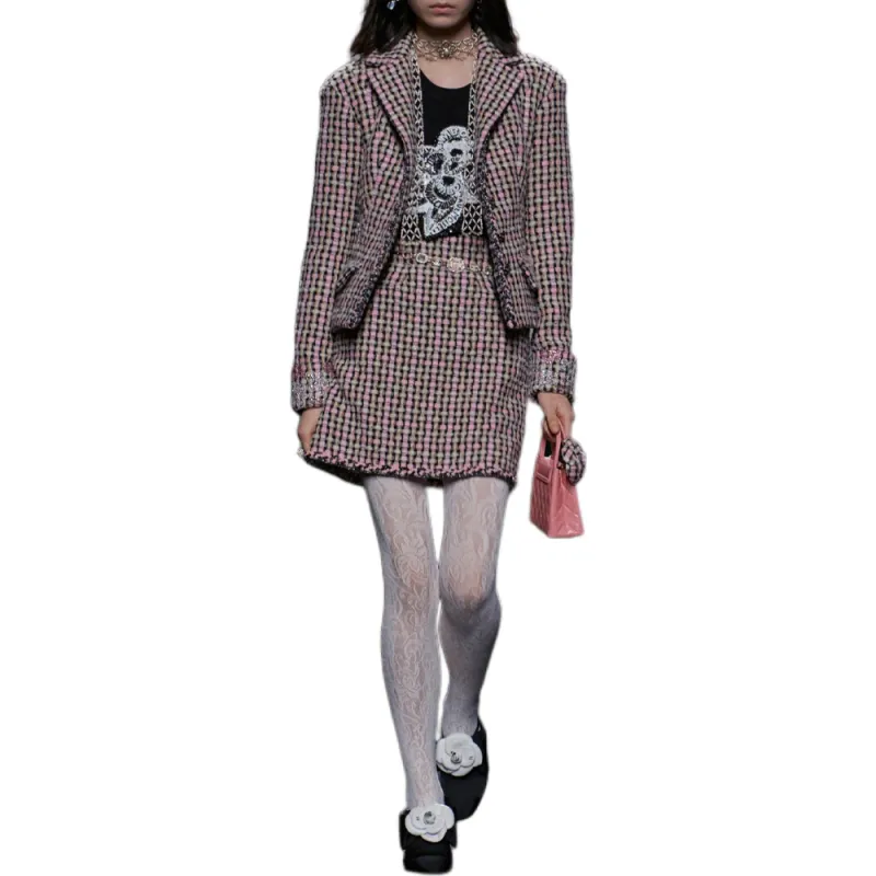 CHANEL FW23 Casual Short Skirts Women's Pink-2