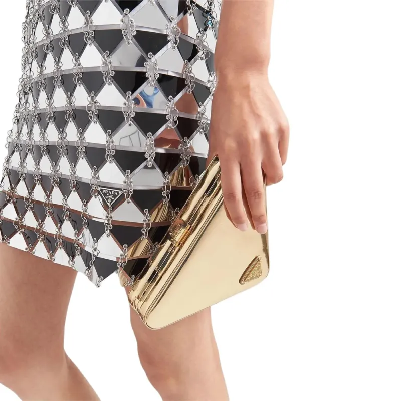PRADA Sleeveless Dress Women's Silver-4