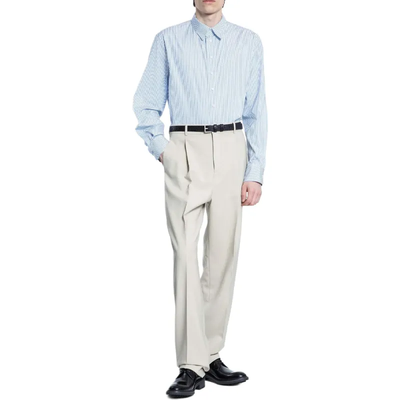 SAINT LAURENT High Waist Straight Leg Pants-5