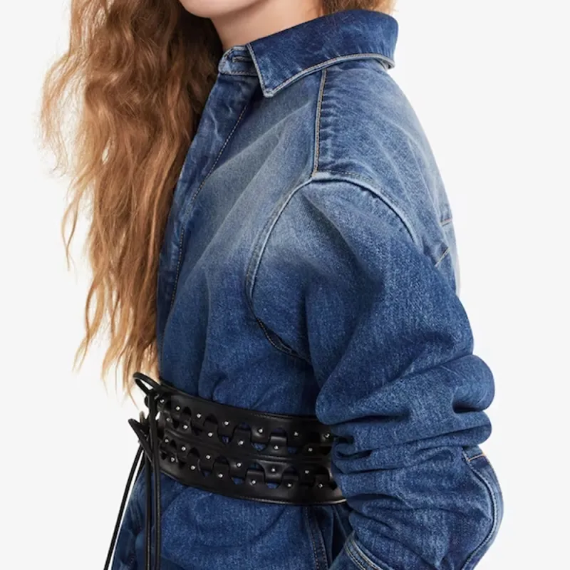 Alaia Denim Short Skirts Women's Blue-4