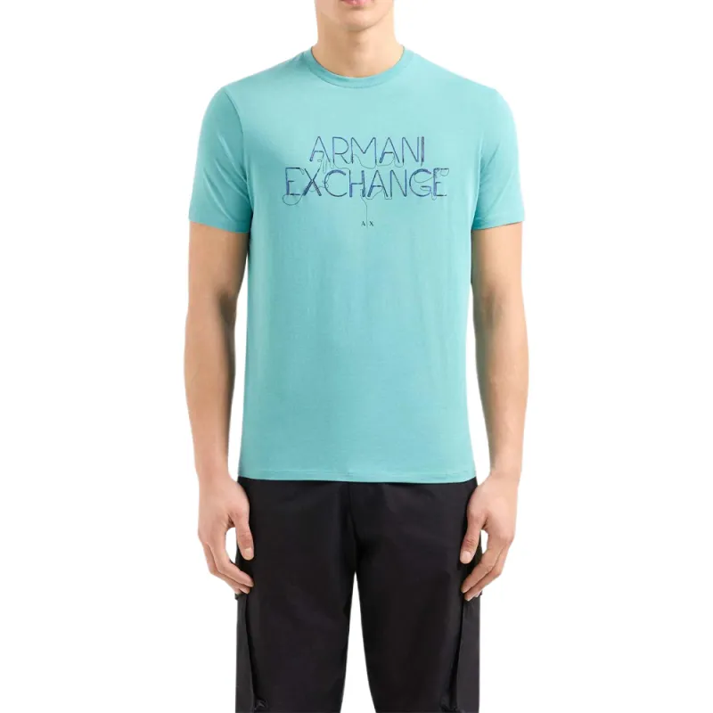 ARMANI EXCHANGEAE SS24 T Shirt Men's Blue Green-2