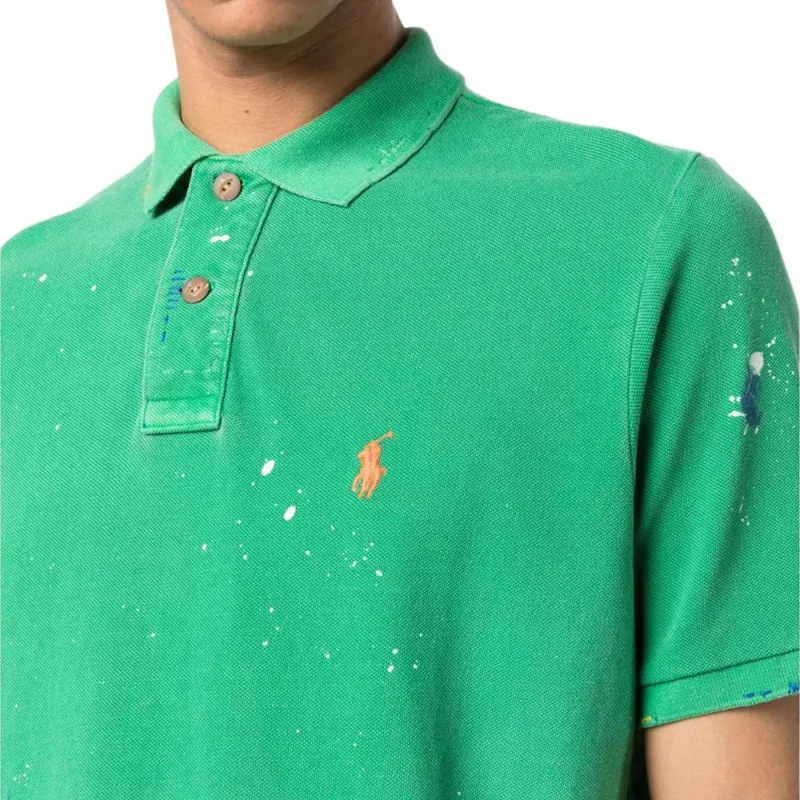 Polo Ralph Lauren Pony Motif Paint Splatter Polo Shirt-4