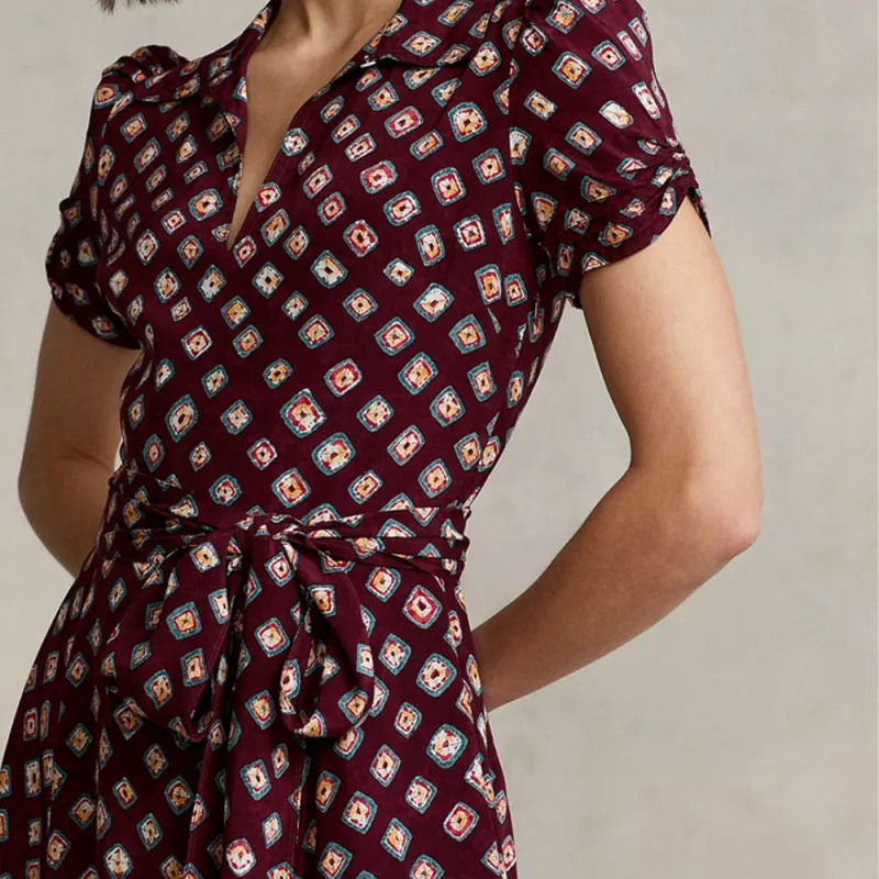 Polo Ralph Lauren Short Sleeved Dress Women's Red-4